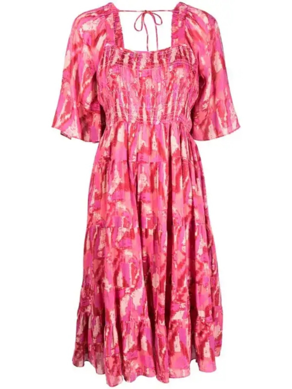 Ba&Sh Teoli Abstract-Print Midi Dress - Pink - size small